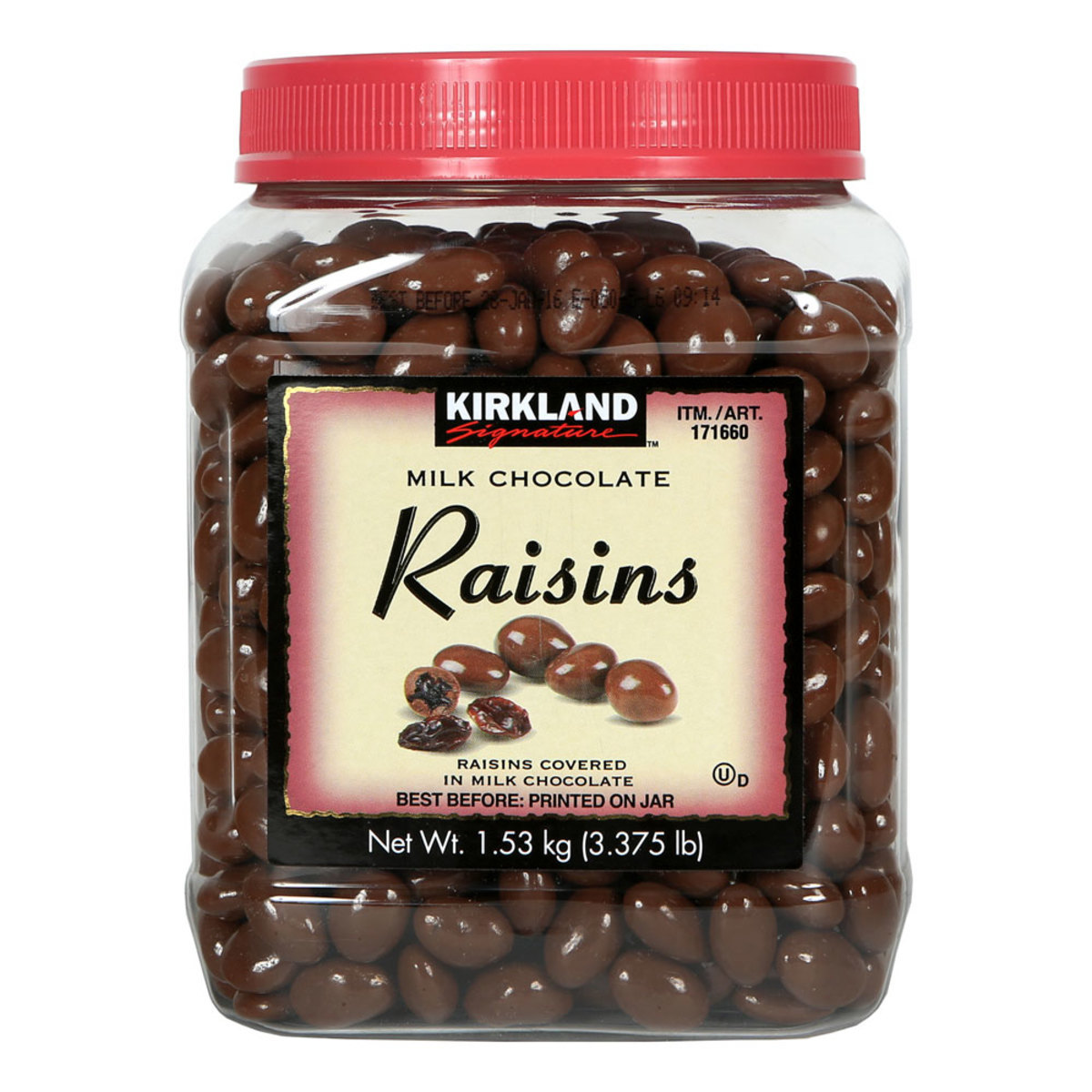 Kirkland Signature Milk Chocolate Raisins, 1.53kg