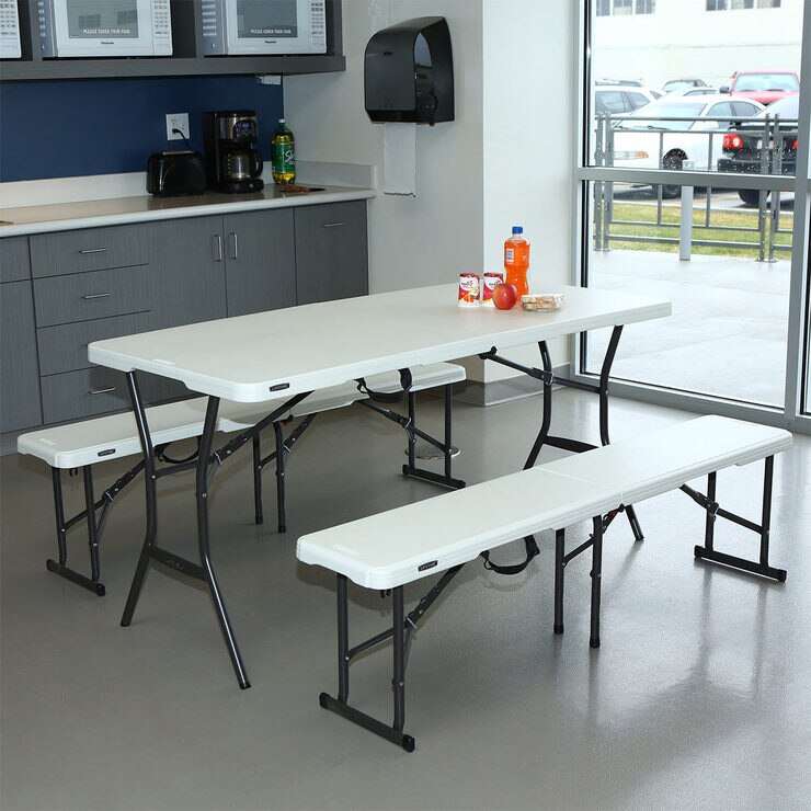Lifetime 5ft (152.4 cm) FoldInHalf Table + 2 Benches Combo Set