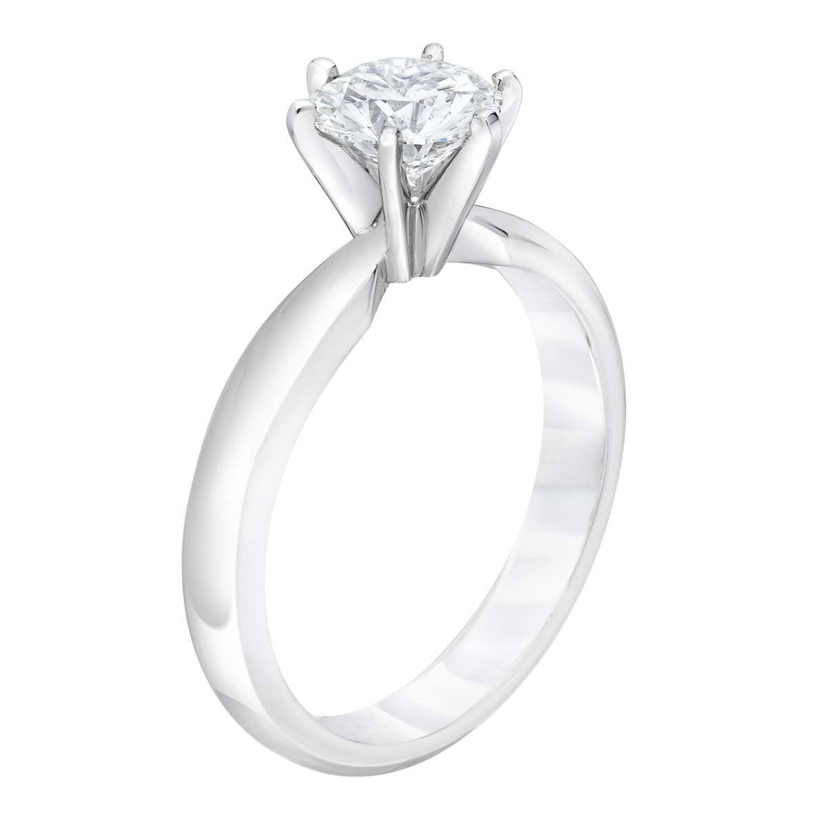 0.70ct Round Brilliant Cut Diamond Solitaire Ring, Platinum