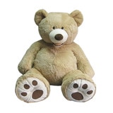 Hugfun 53" (134cm) Plush Sitting Bear in Blonde, Espresso and Grey (3+ Years)