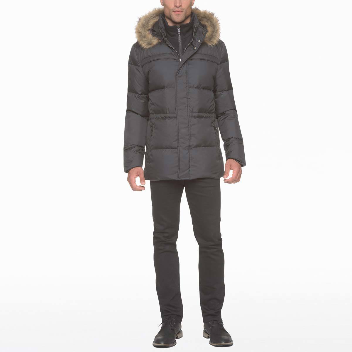 Marc New York Mens Quilted Jacket in Jet Black Small Costco UK