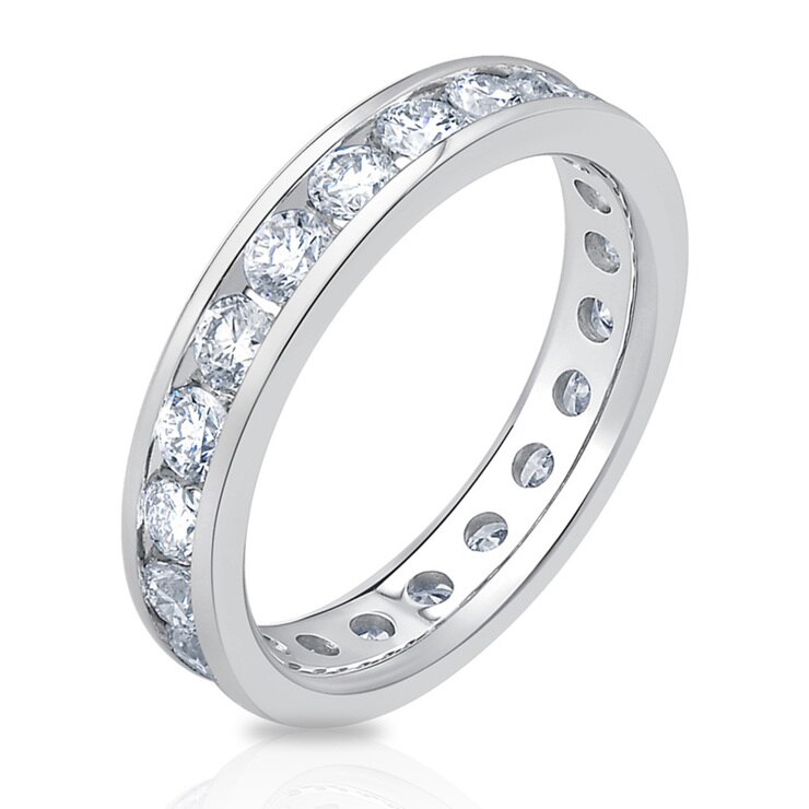 2.00ctw Round Brilliant Cut Channel Set Eternity Ring in Platinum, Size