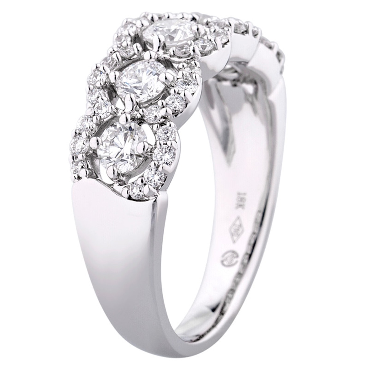 0.96ctw Round Brilliant Cut Diamond Band Ring, 18ct White Gold Costco UK