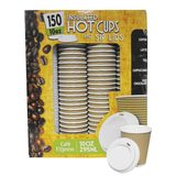 Cafe Express 10oz / 295ml Insulated Hot Cups with Sip Lids, 150 Pack