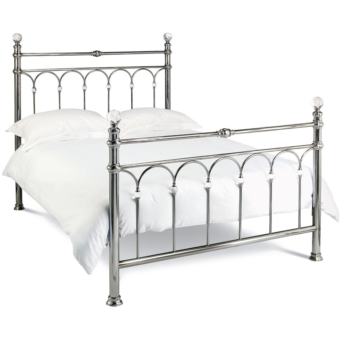 Bentley Designs Cristina Antique Nickel Finish Metal Bed Frame, Double