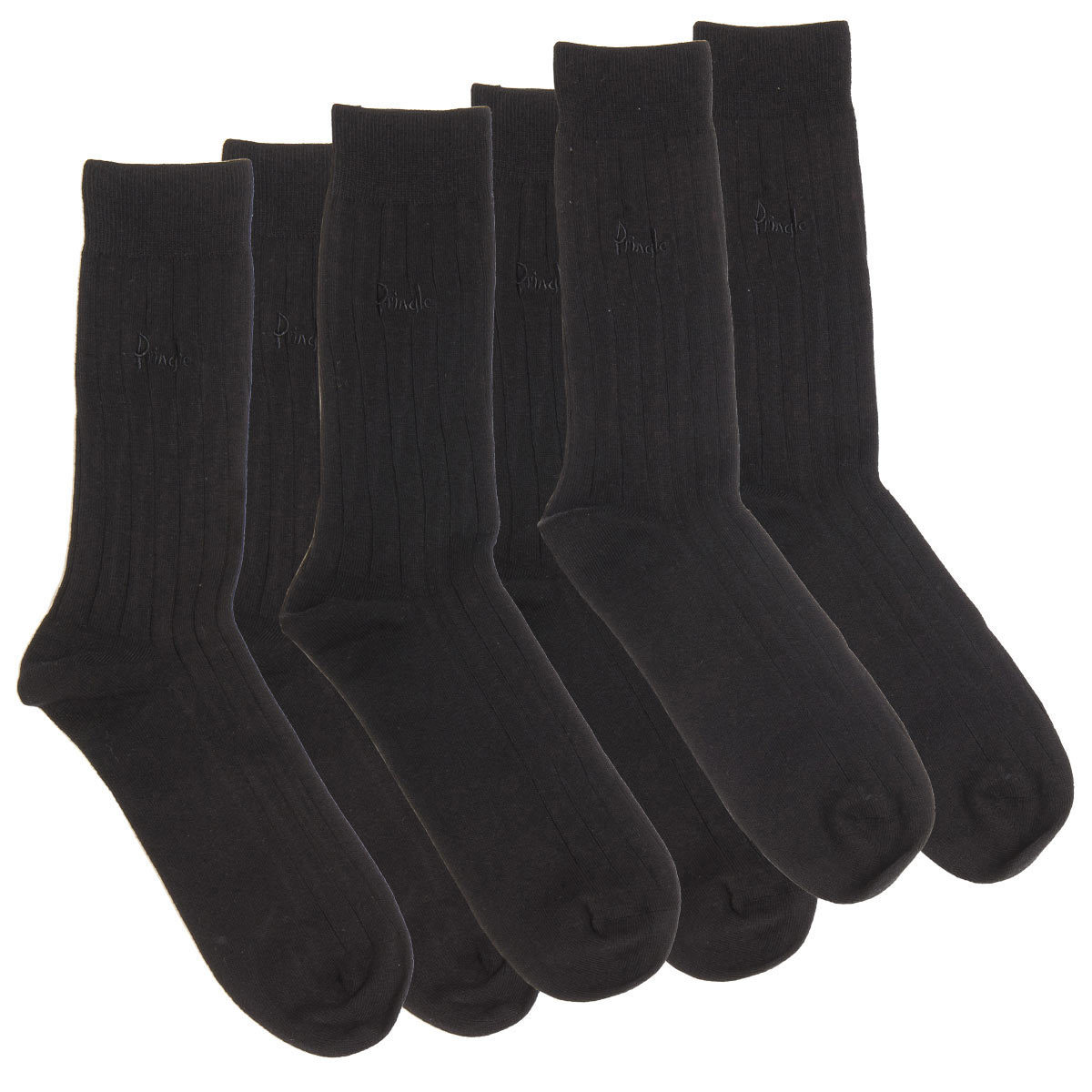 Pringle 2 x 3-Pack Men's Laird Socks in Black