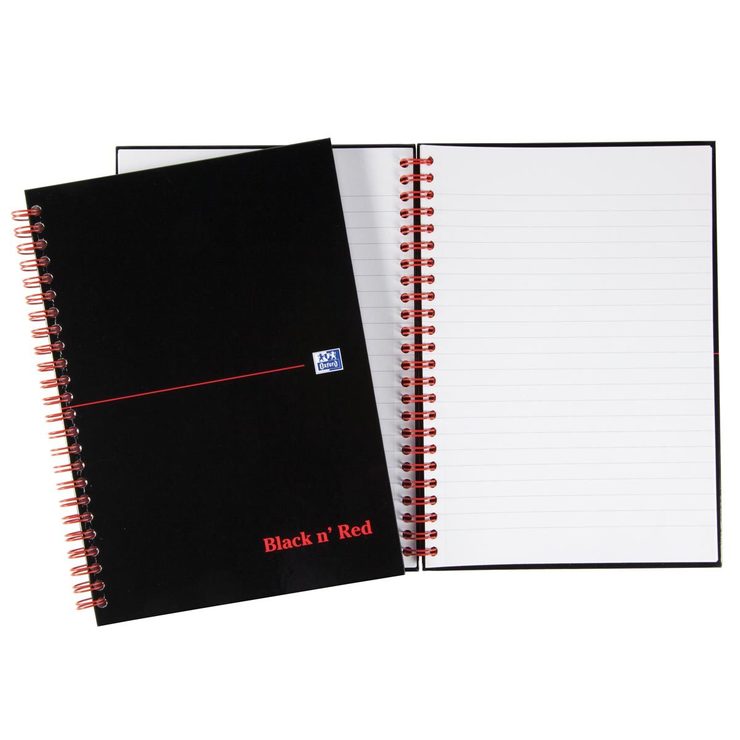 Black n Red A5 Wirebound Notebook 90gsm 140 pages Pack of 10 Costco UK