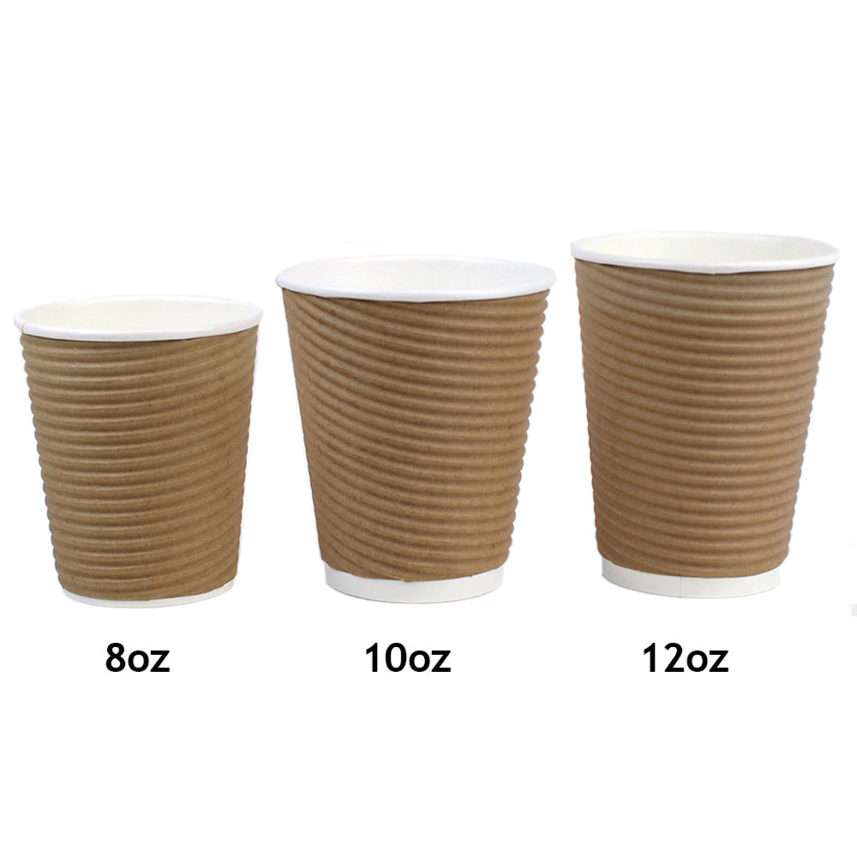 Cafe Express 10oz / 284ml Brown Corrugated Hot Cups, 1000 Pack