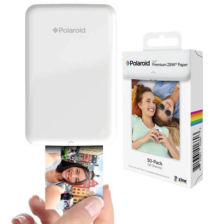 Polaroid Zip Mobile Printer, Neoprene Case and 50 Pack ZINK Zero Ink