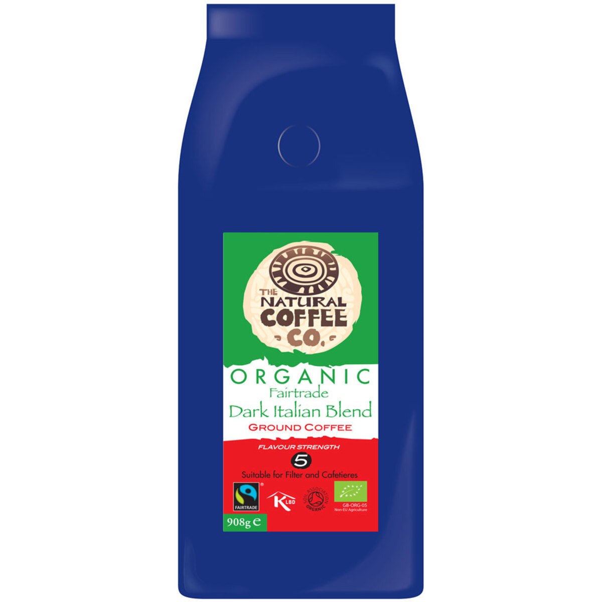 The Natural Coffee Co. Organic Dark Italian Blend Ground Coffee, 908g