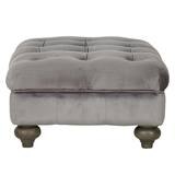 Bordeaux Grey Velvet Footstool