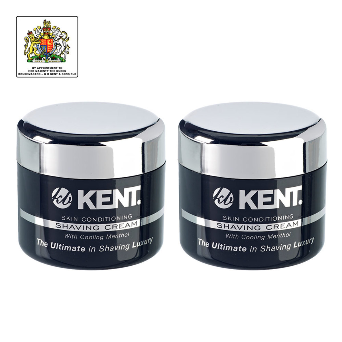 Kent Men's Shaving Cream, 2 x 125ml Tubs