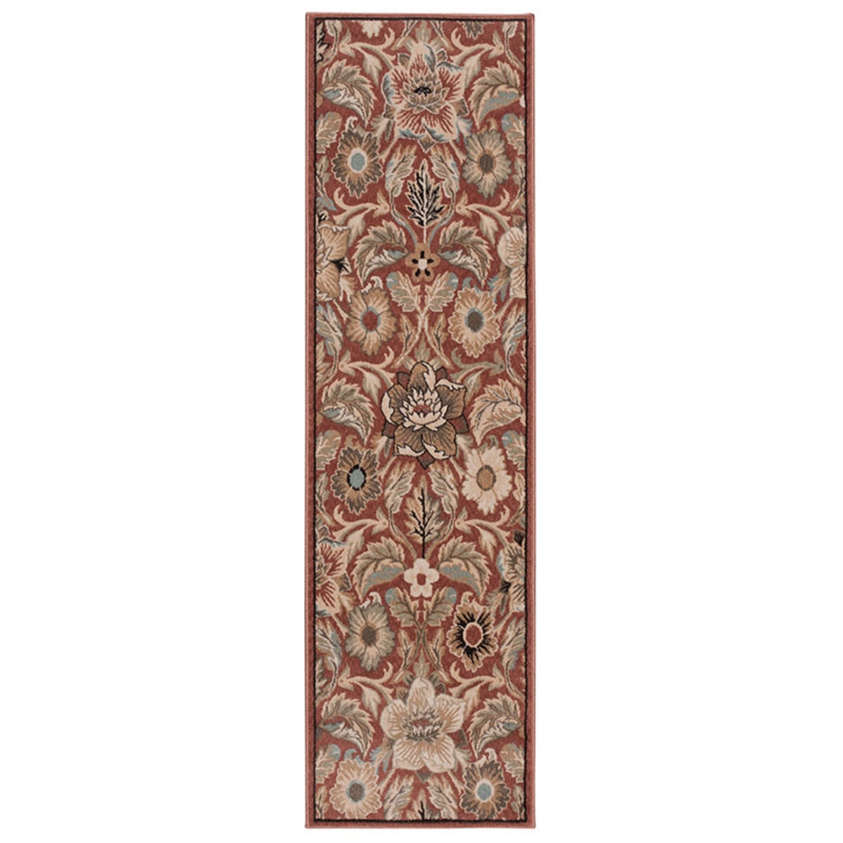 Floral Rug in Brick, 226 x 66cm Costco UK