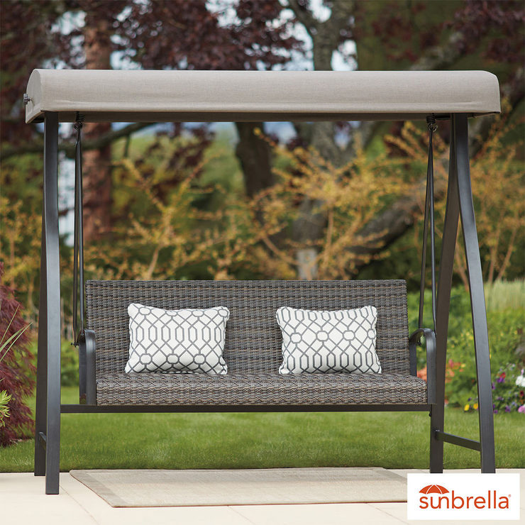Agio Eastport Woven Swing With Canopy And Accent Pillows Costco Agio Eastport Woven Swing With Canopy And Accent Pillows
