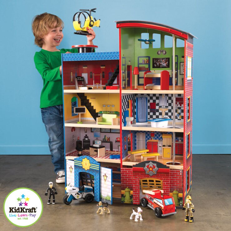 Kidkraft Hometown Heroes Wooden Playset 3 Years Costco Uk Kidkraft Hometown Heroes Wooden Playset 3 Years