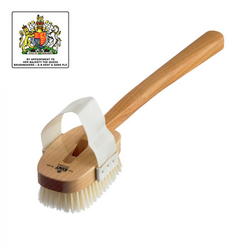 Kent Beechwood & Natural Bristle Bath Brush with Detachable Head