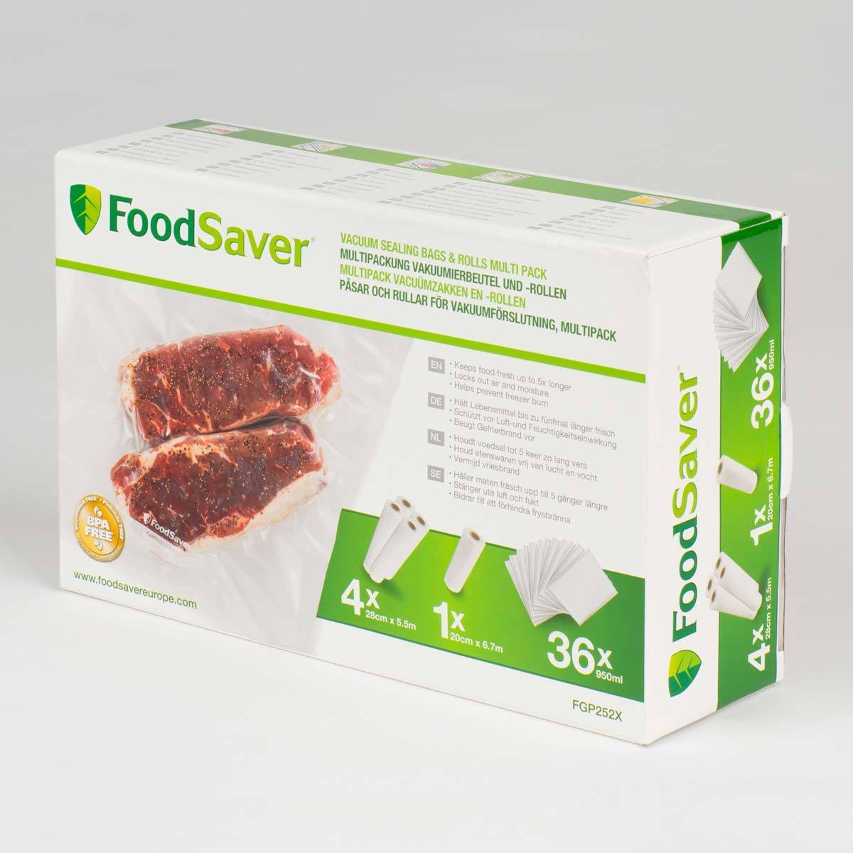 FoodSaver Vacuum Sealing Bags & Rolls Combo Pack, FGP252X