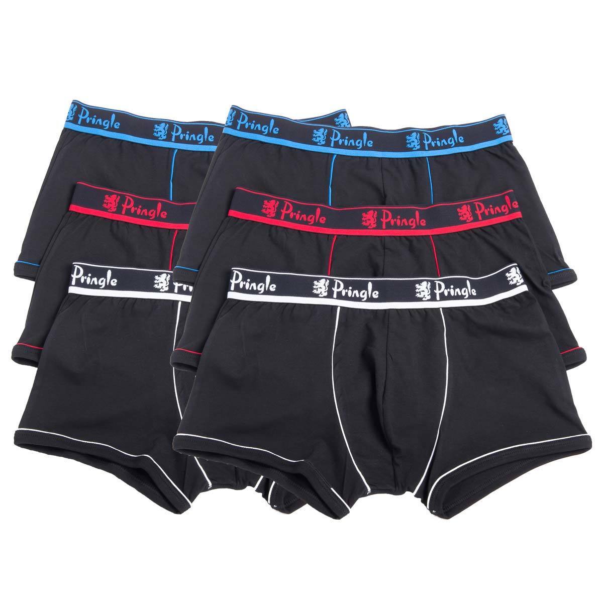 Pringle 2 x 3 - Pack Men's Edward Boxer Shorts in Black, Medium