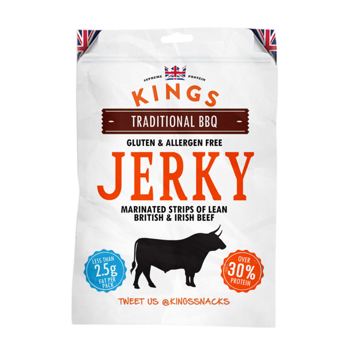Kings Beef Jerky - Traditional BBQ Flavour, 16 x 35g