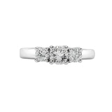 1.00ctw Round Brilliant Cut Diamond 3 Stone Ring, 18ct White Gold