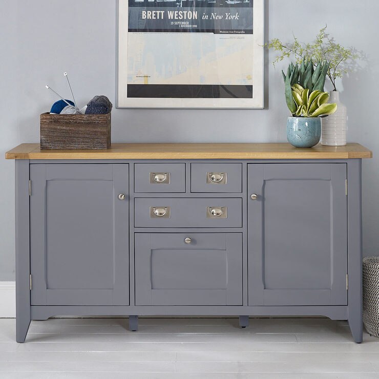 Bordeaux Painted Taupe Large Wooden Sideboard | Costco UK