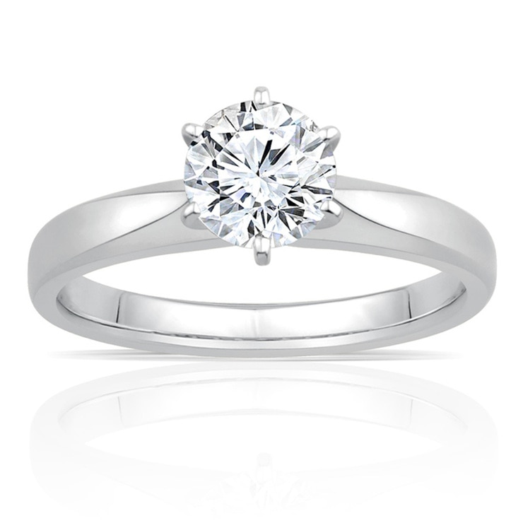 1.00ct Round Brilliant Cut Diamond Solitaire Ring, Platinum Costco UK