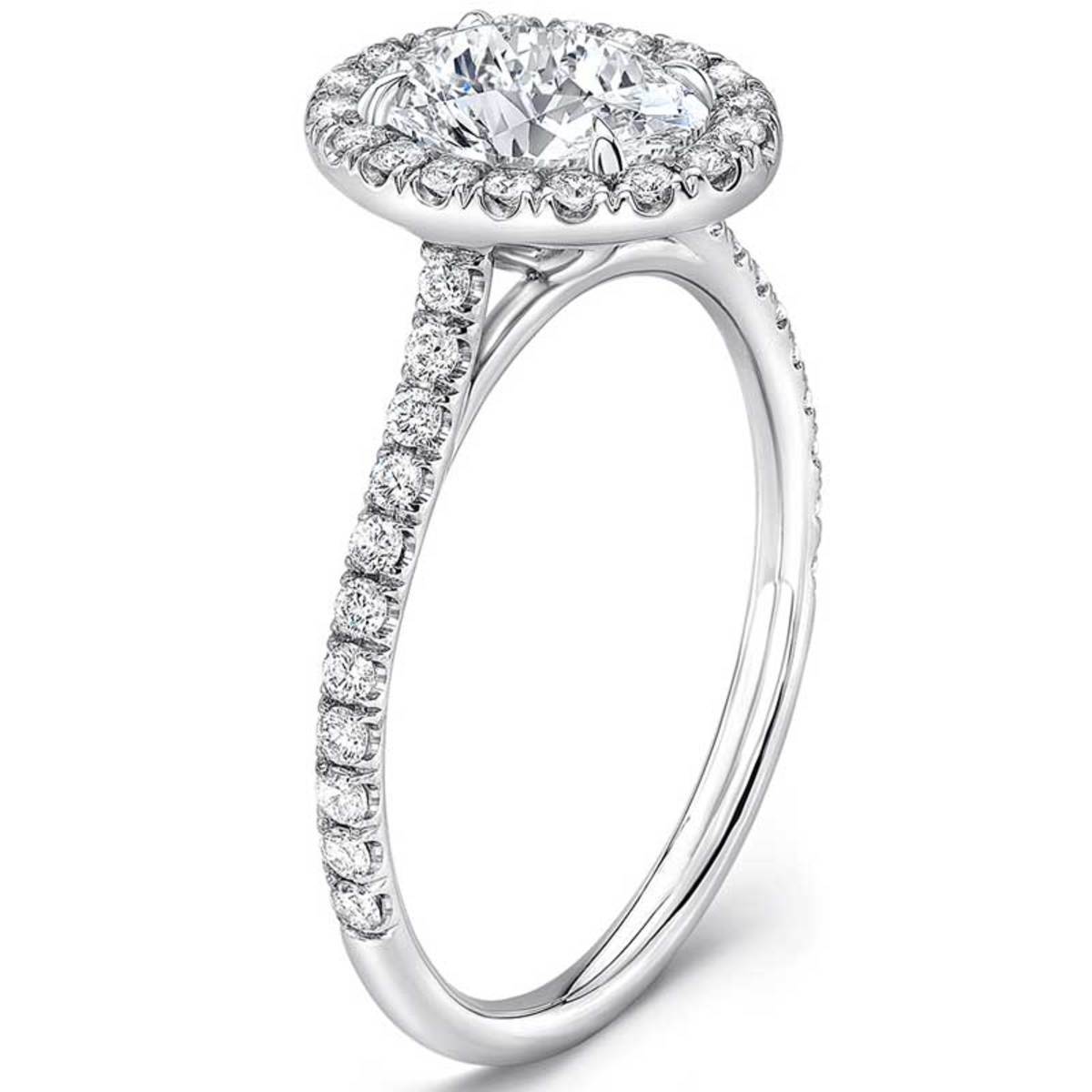 1.40ctw Oval Cut Diamond Engagement Ring, Platinum Costco UK