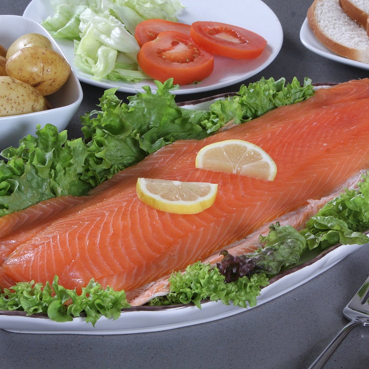 Coln Valley Poached Scottish Salmon Dressed with Smoked Salmon, 1.1kg