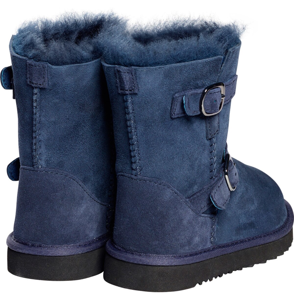 Kirkland Signature Kids Shearling Sheepskin Buckle Boot in Navy, Size 11 Costco UK