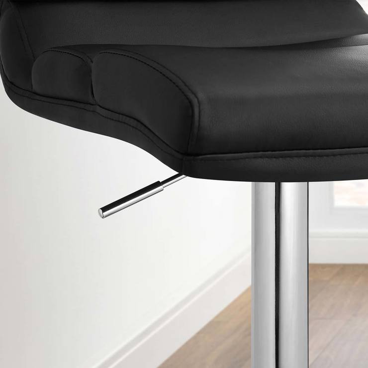 Bayside Furnishings Black Bonded Leather Gas Lift Bar Stool Costco UK