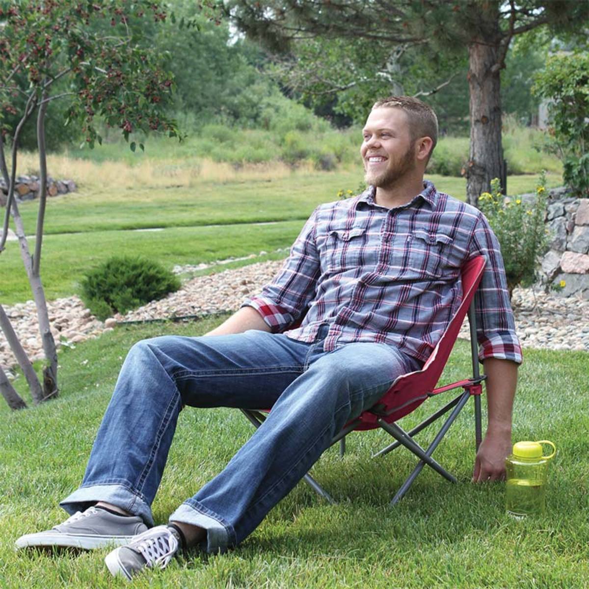 Coleman Kickback Moon Chair in Pink