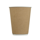 Cafe Express 8oz / 227ml Brown Corrugated Hot Cups, 1000 Pack