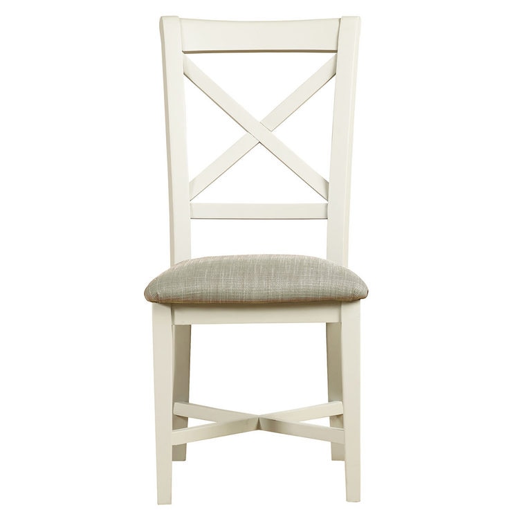 Bordeaux Painted Ivory Double Cross Back Dining Chairs, 2 Pack Costco UK