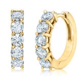 1.00ctw Round Brilliant Cut Hoop Earrings, 18ct Yellow Gold