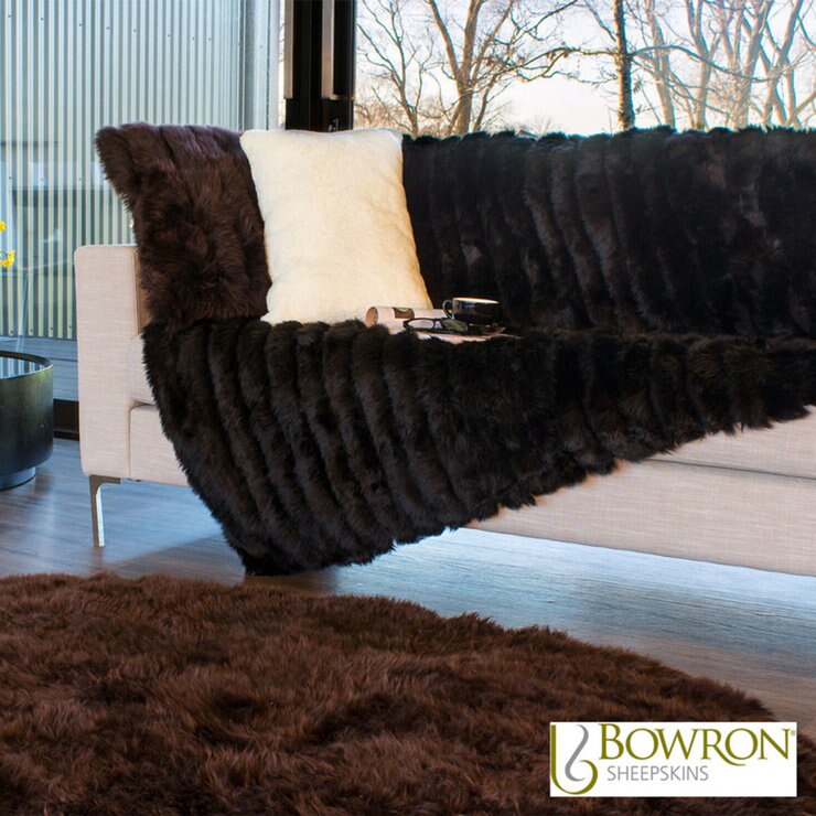 Bowron Sheepskin Minx Throw in Black Bowron Sheepskin Minx Throw in Black
