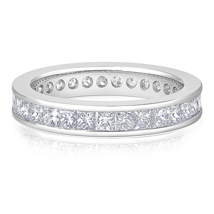 2.00ctw Princess Cut Channel Set Diamond Eternity Ring in Platinum, Size L Costco UK