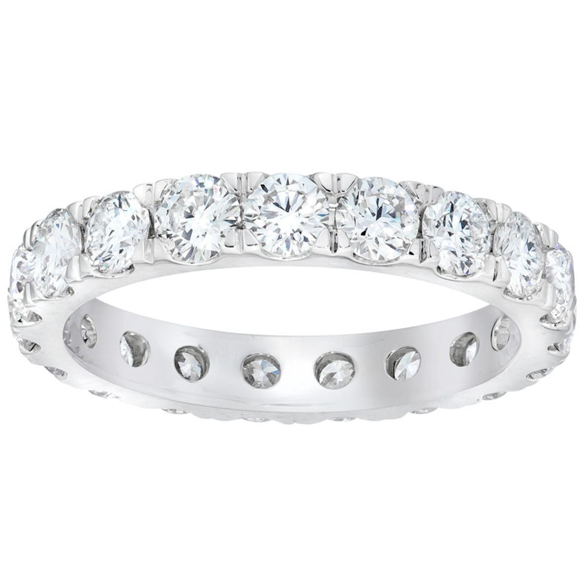 2.00ctw Round Brilliant Cut Claw Set Diamond Eternity Ring, Platinum in