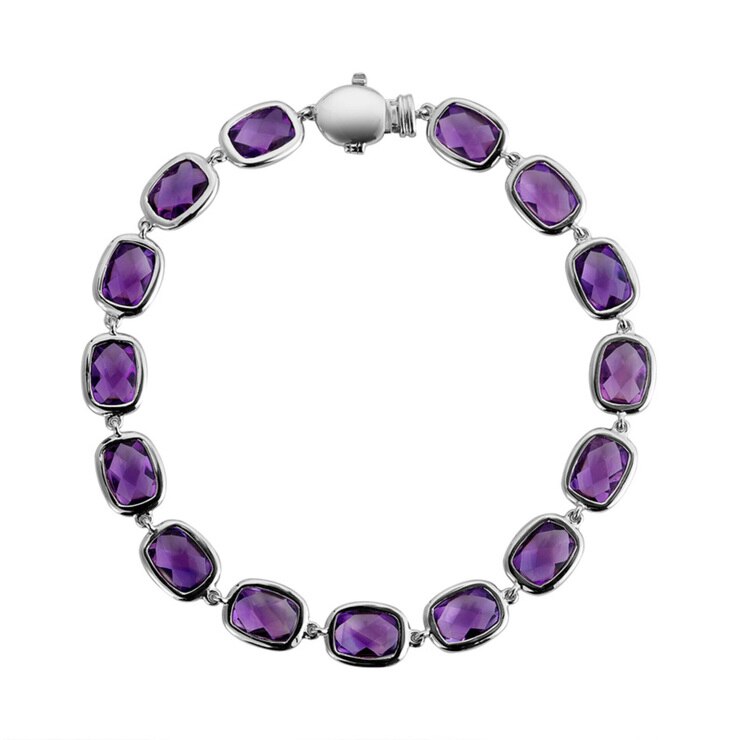 11.70ctw Amethyst and 18ct White Gold Bracelet Costco UK
