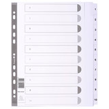 Exacompta A4 1-10 White 10 Tabs Dividers - 10 Packs of 10 Dividers