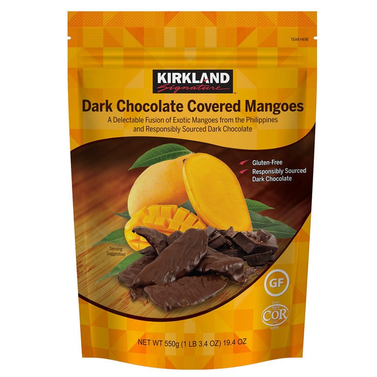 Kirkland Signature Dark Chocolate Covered Mangoes, 550g Costco UK