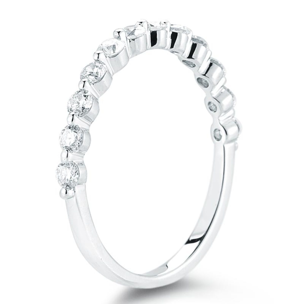 0.47ctw Round Brilliant Cut Diamond Band Ring, 18ct White Gold