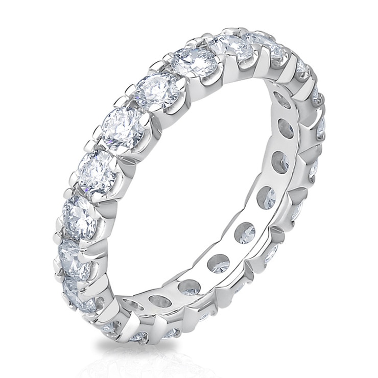 2.00ctw Round Brilliant Cut Prong Set Eternity Ring Size L Costco UK