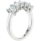 1.00ctw Princess Cut 5 Stone Diamond Ring, Platinum