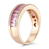 2.00ctw Pink Sapphire and 0.23ctw Diamond, 18ct Rose Gold Ring