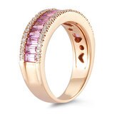 2.00ctw Pink Sapphire and 0.23ctw Diamond, 18ct Rose Gold Ring