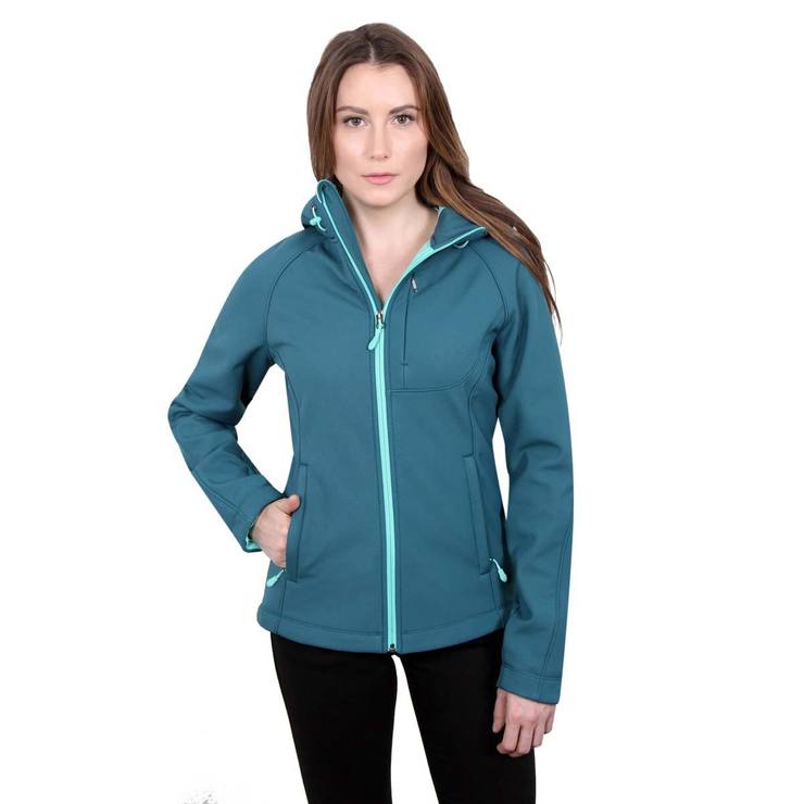 Kirkland Signature Women's Softshell Jacket, Teal Small Costco UK