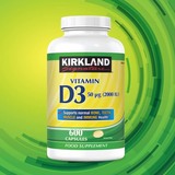 Kirkland Signature Maximum Strength Vitamin D3 50µg, 600 Capsules