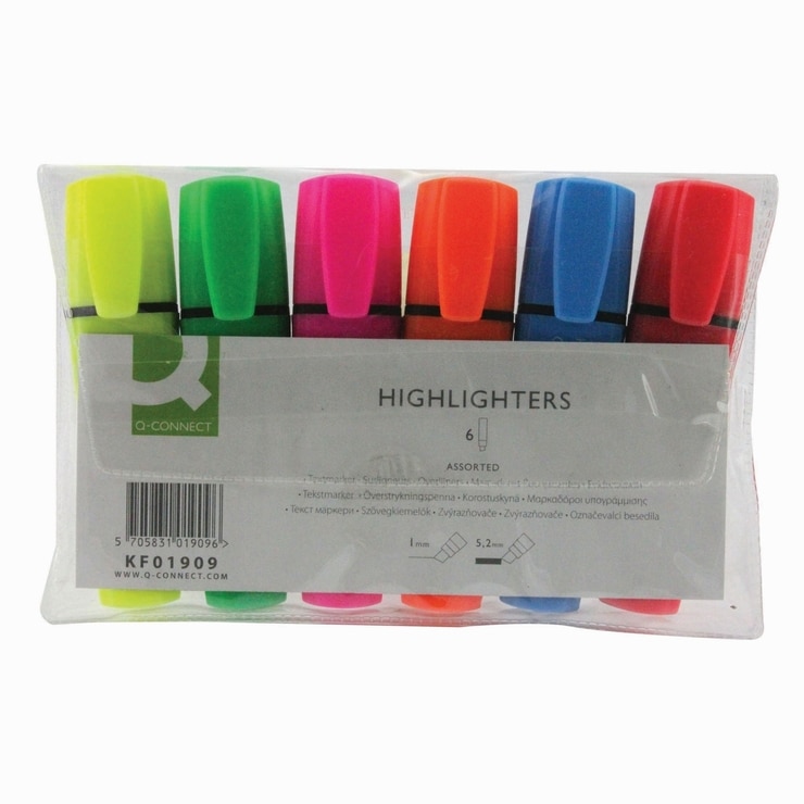 QConnect Assorted Highlighter Pens 6 Pack Costco UK