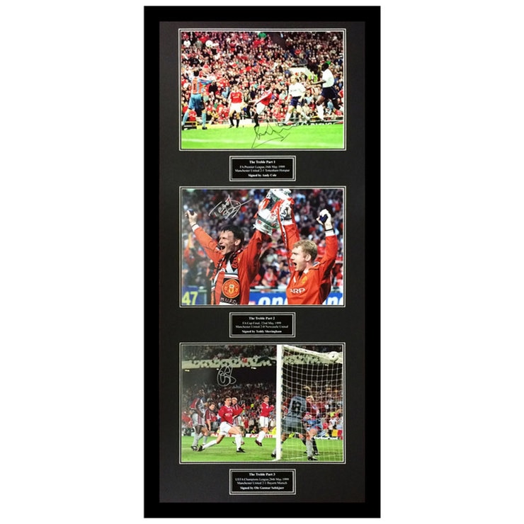 Manchester United Signed Framed Treble Display Costco UK