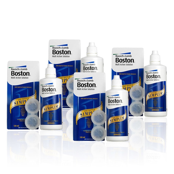 Bausch & Lomb Boston Simplus Solution, 4 x 120ml (12 Months Supply